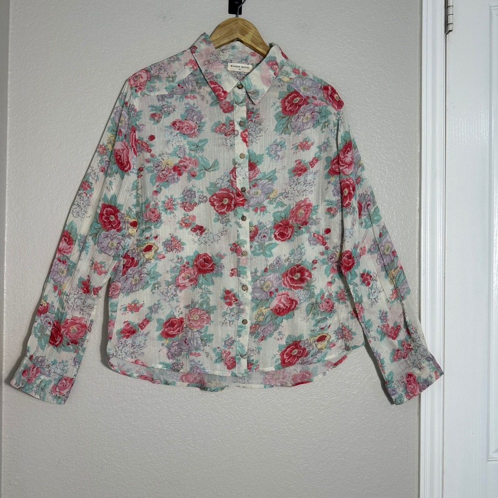Maison Hotel Giorgia Blouse Candy Roses, Luxury Cottage Boho Romantic Career XL - Picture 12 of 12